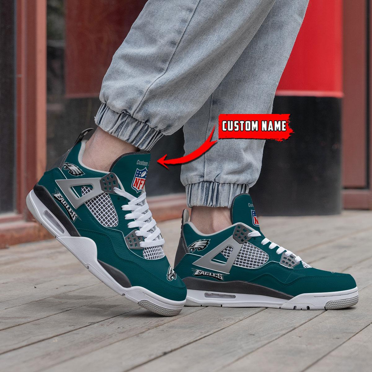 Philadelphia Eagles Personalized AJ4 Sneaker BG327