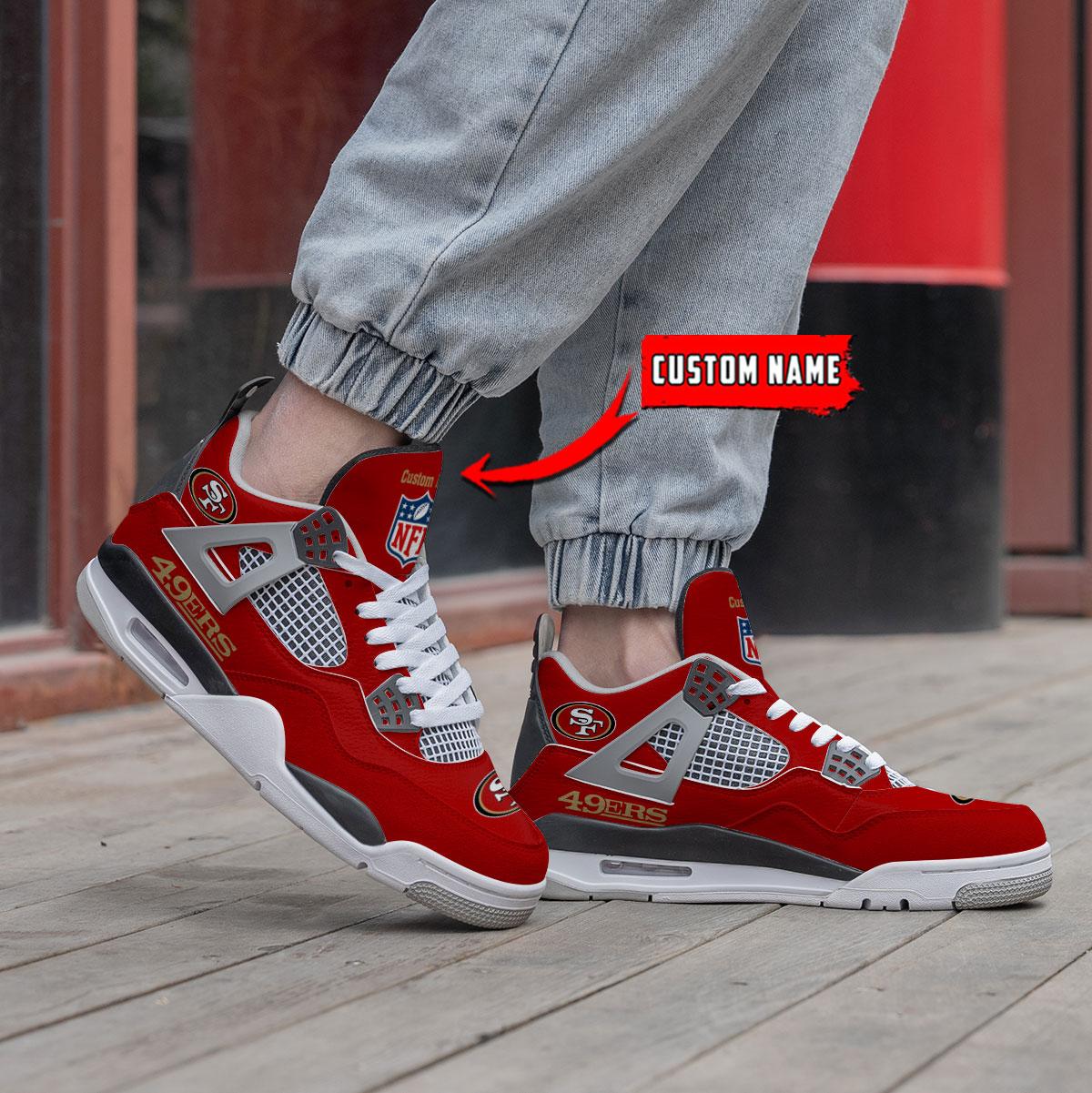 San Francisco 49ers Personalized AJ4 Sneaker BG323