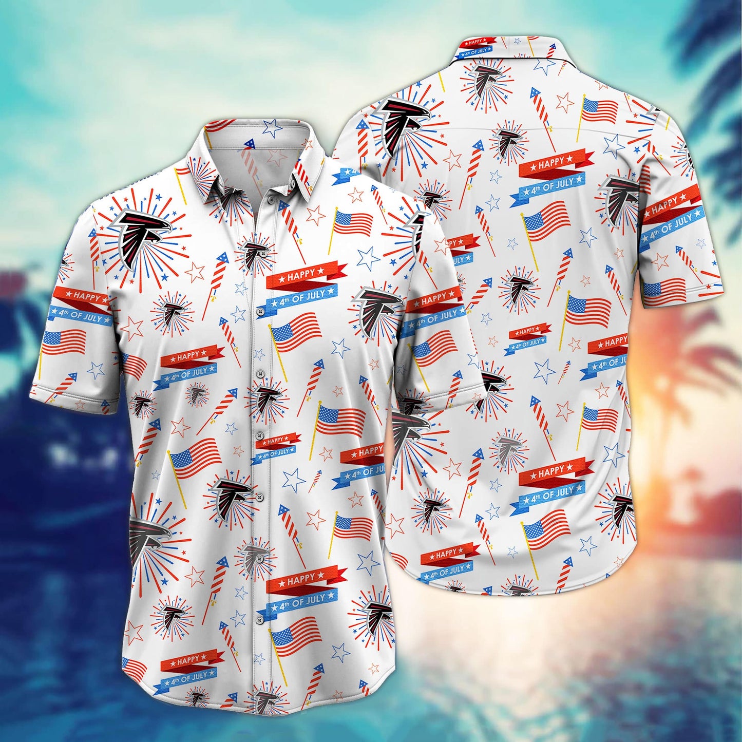 Atlanta Falcons – Happy 4th Of July Button Shirt BB887