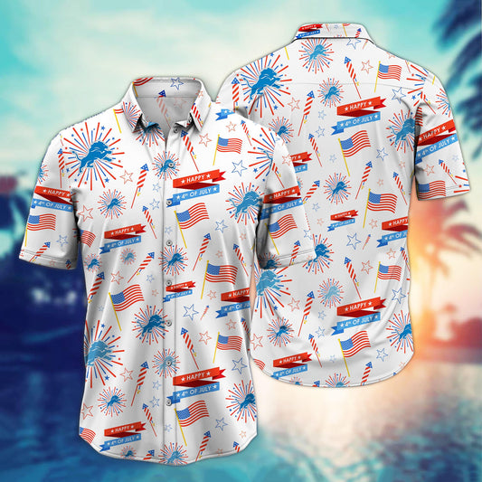 Detroit Lions – Happy 4th Of July Button Shirt BB896