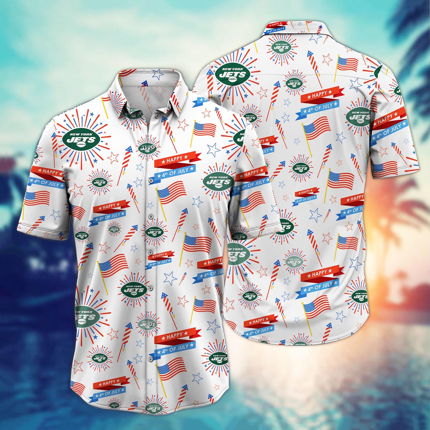 New York Jets – Happy 4th Of July Button Shirt BB910