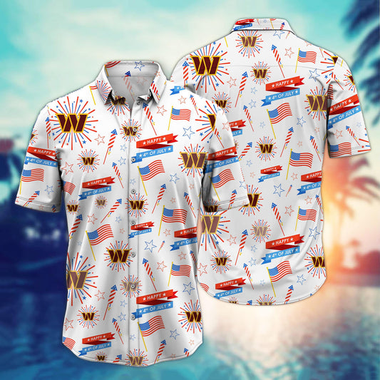Washington Commanders – Happy 4th Of July Button Shirt BB917
