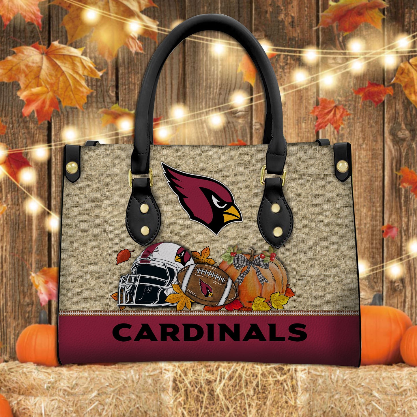 Arizona Cardinals Personalized Leather Hand Bag AZBTLHB000021
