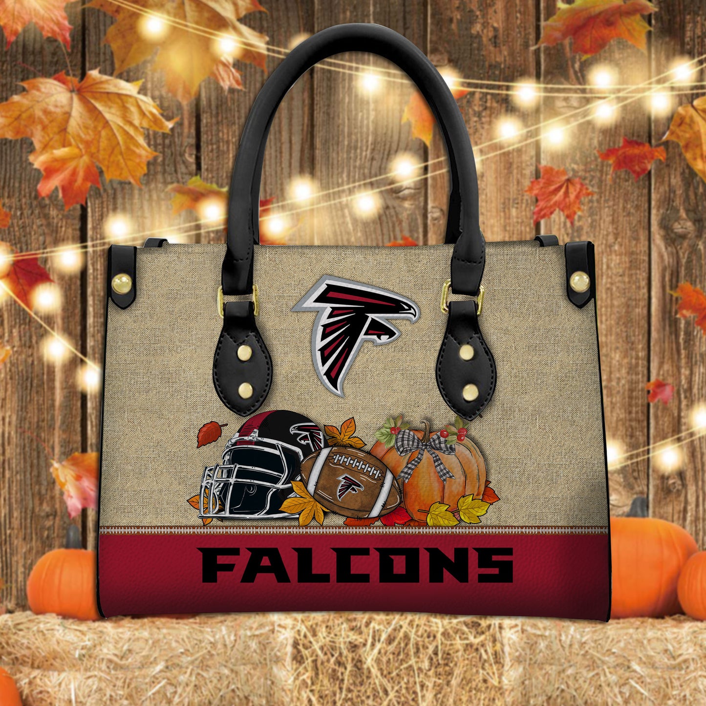 Atlanta Falcons Personalized Leather Hand Bag AZBTLHB000022