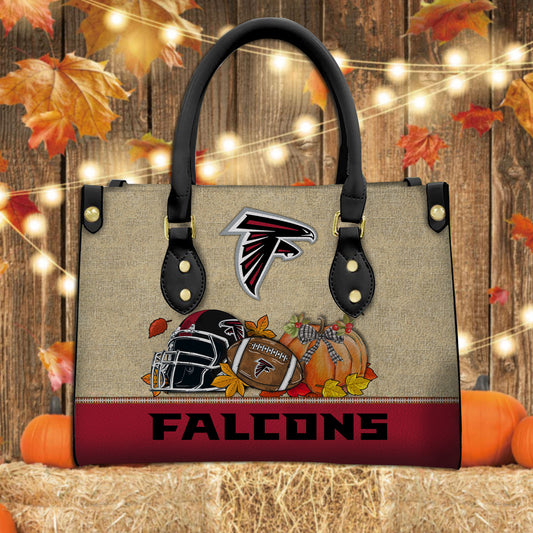 Atlanta Falcons Personalized Leather Hand Bag AZBTLHB000022