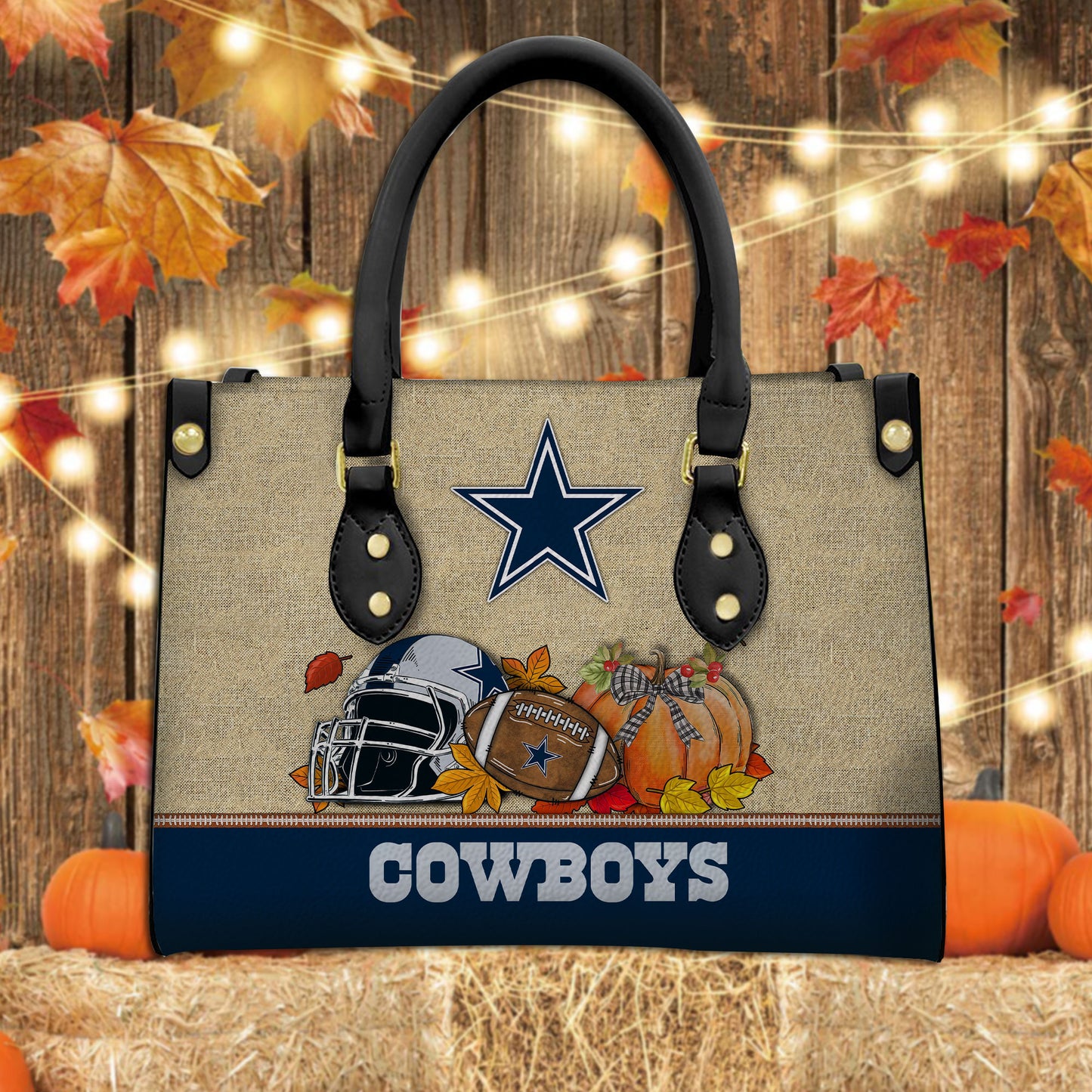 Dallas Cowboys Personalized Leather Hand Bag AZBTLHB000025
