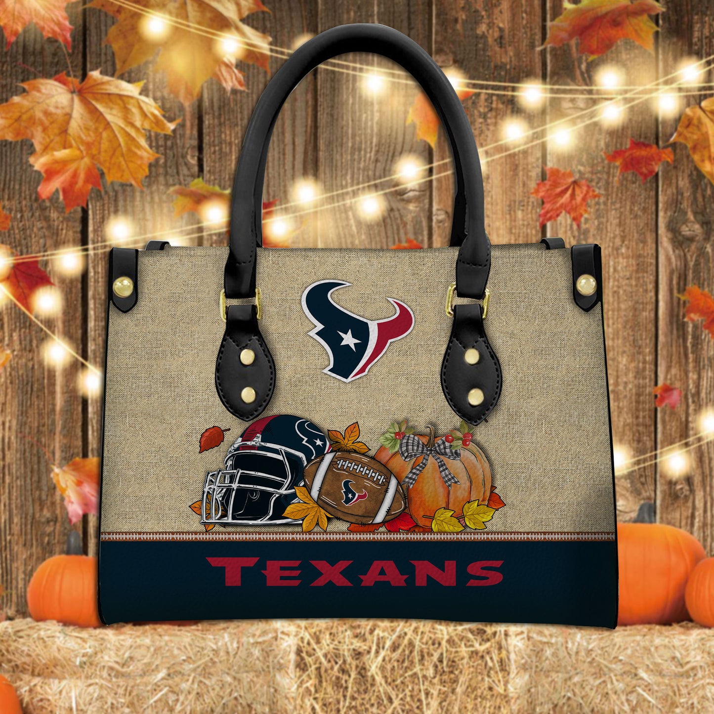 Houston Texans Personalized Leather Hand Bag AZBTLHB000029