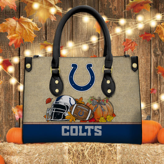 Indianapolis Colts Personalized Leather Hand Bag AZBTLHB000030