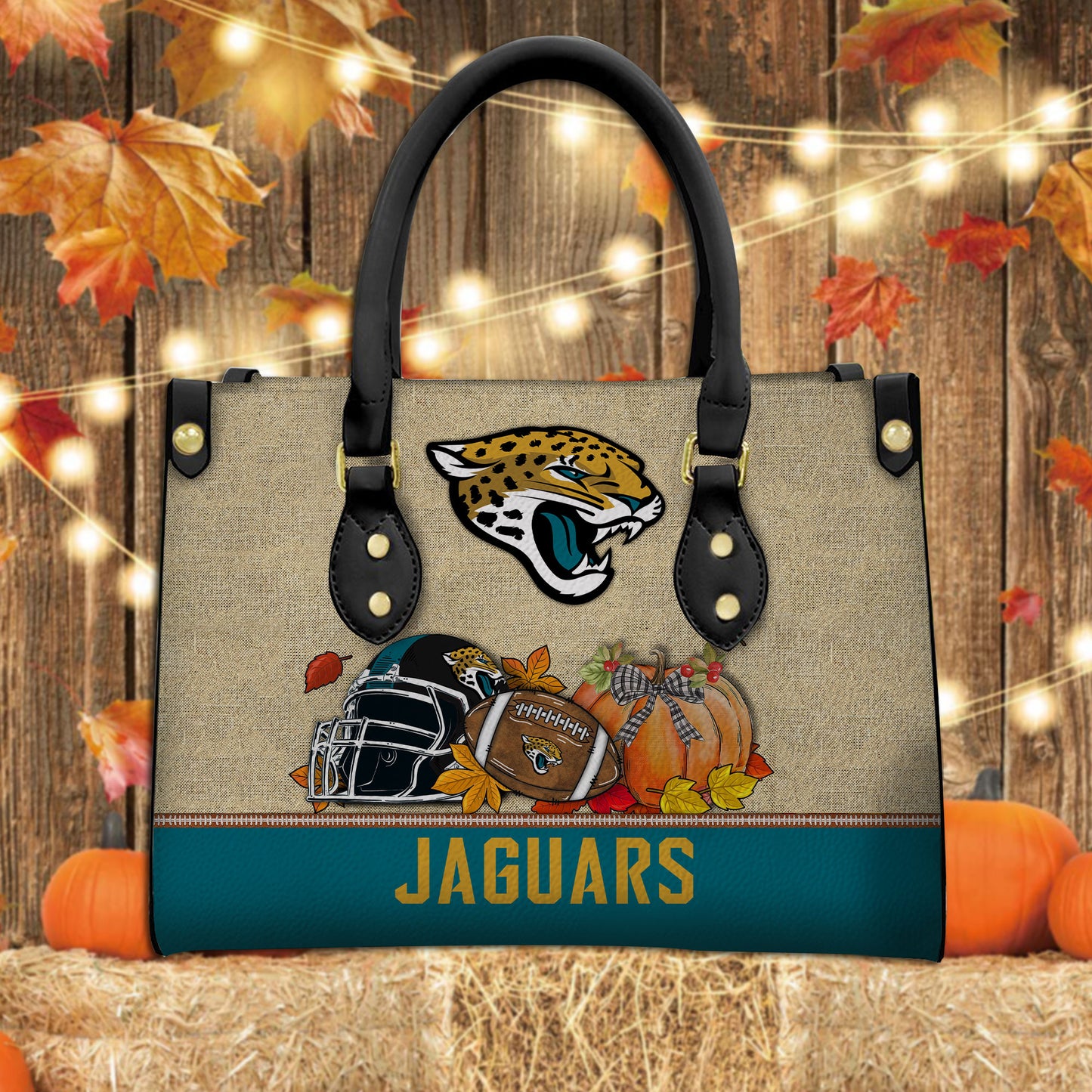 Jacksonville Jaguars Personalized Leather Hand Bag AZBTLHB000031