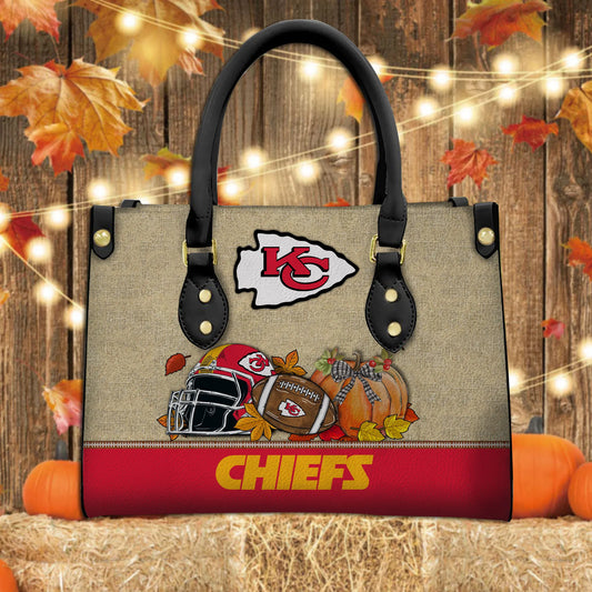 Kansas City Chiefs Personalized Leather Hand Bag AZBTLHB000032