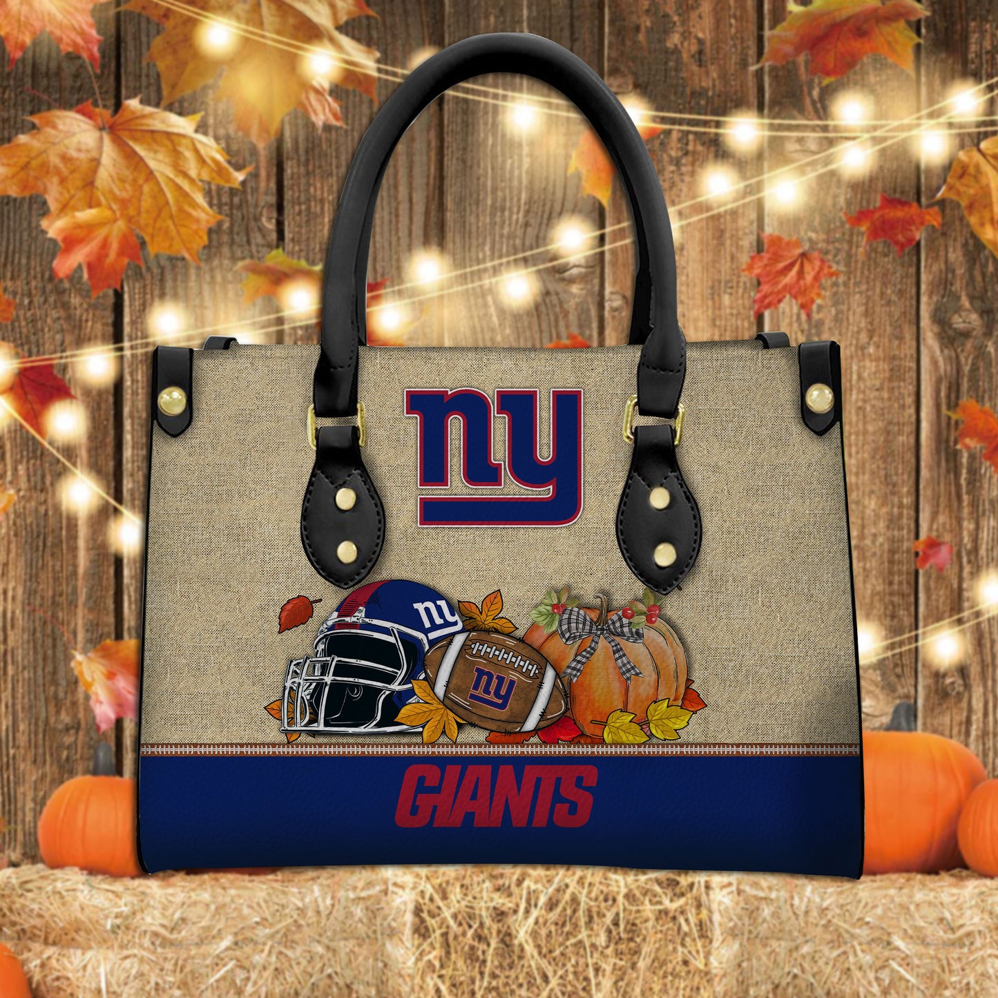 New York Giants Personalized Leather Hand Bag AZBTLHB000006