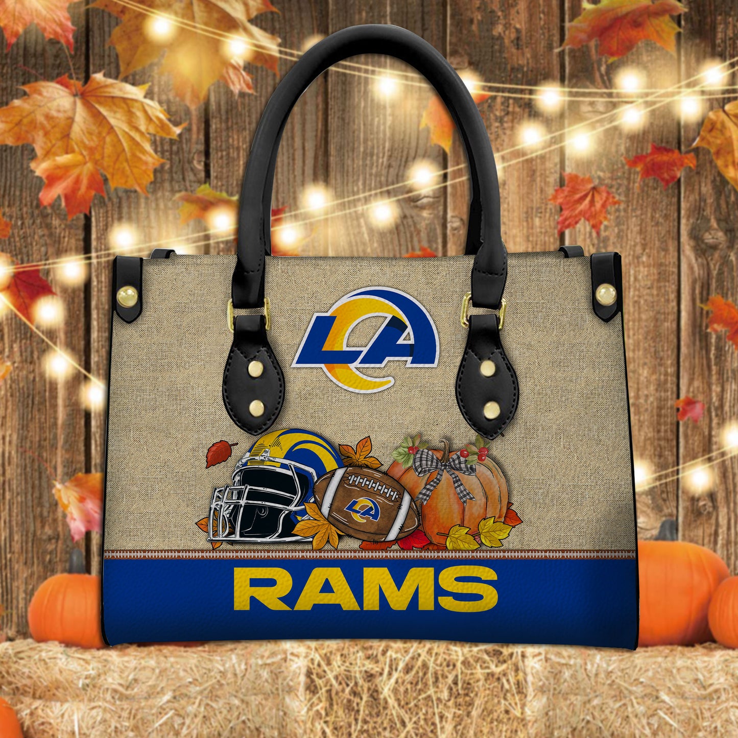 Los Angeles Rams Personalized Leather Hand Bag AZBTLHB000011