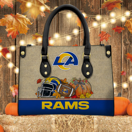 Los Angeles Rams Personalized Leather Hand Bag AZBTLHB000011