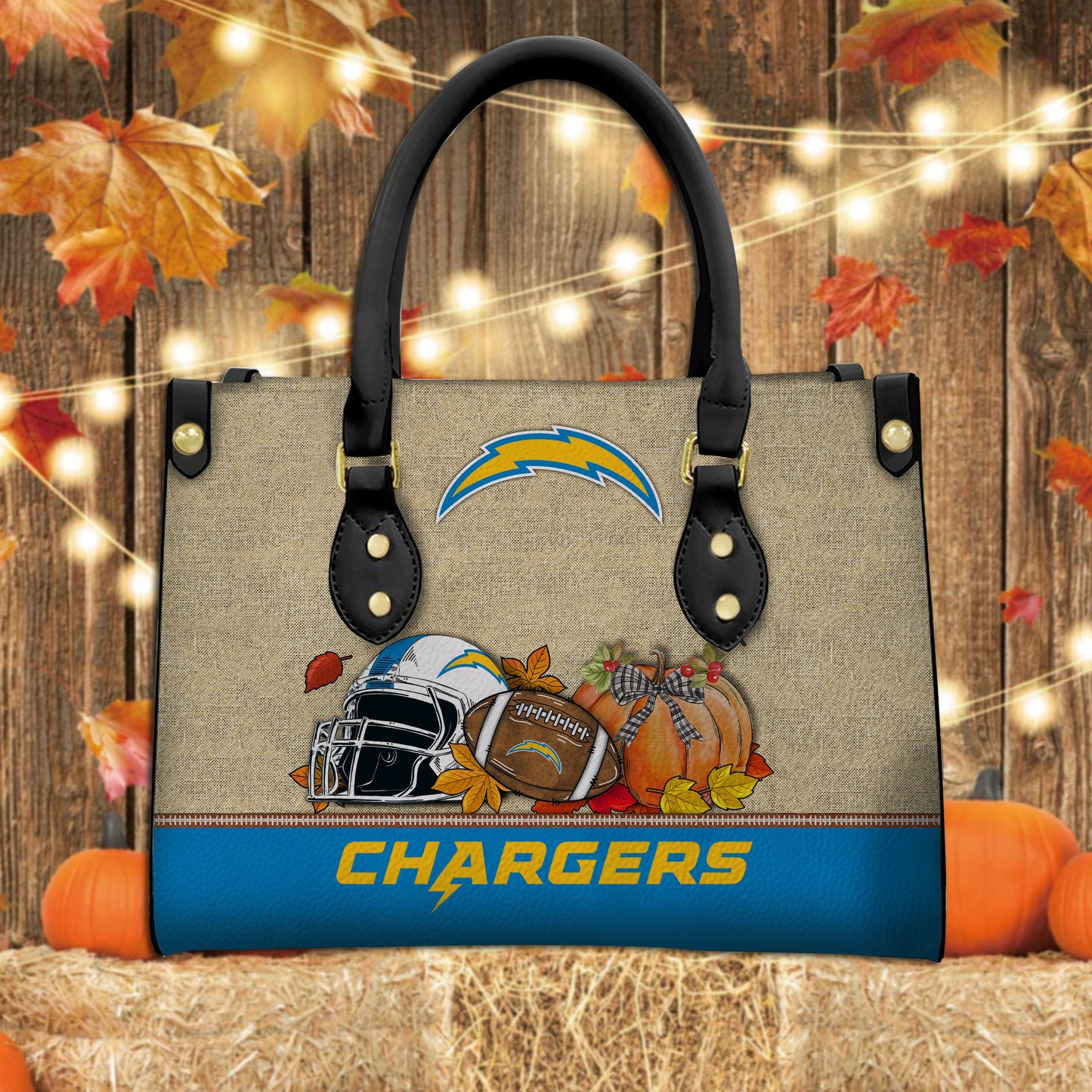 Los Angeles Chargers Personalized Leather Hand Bag AZBTLHB000012