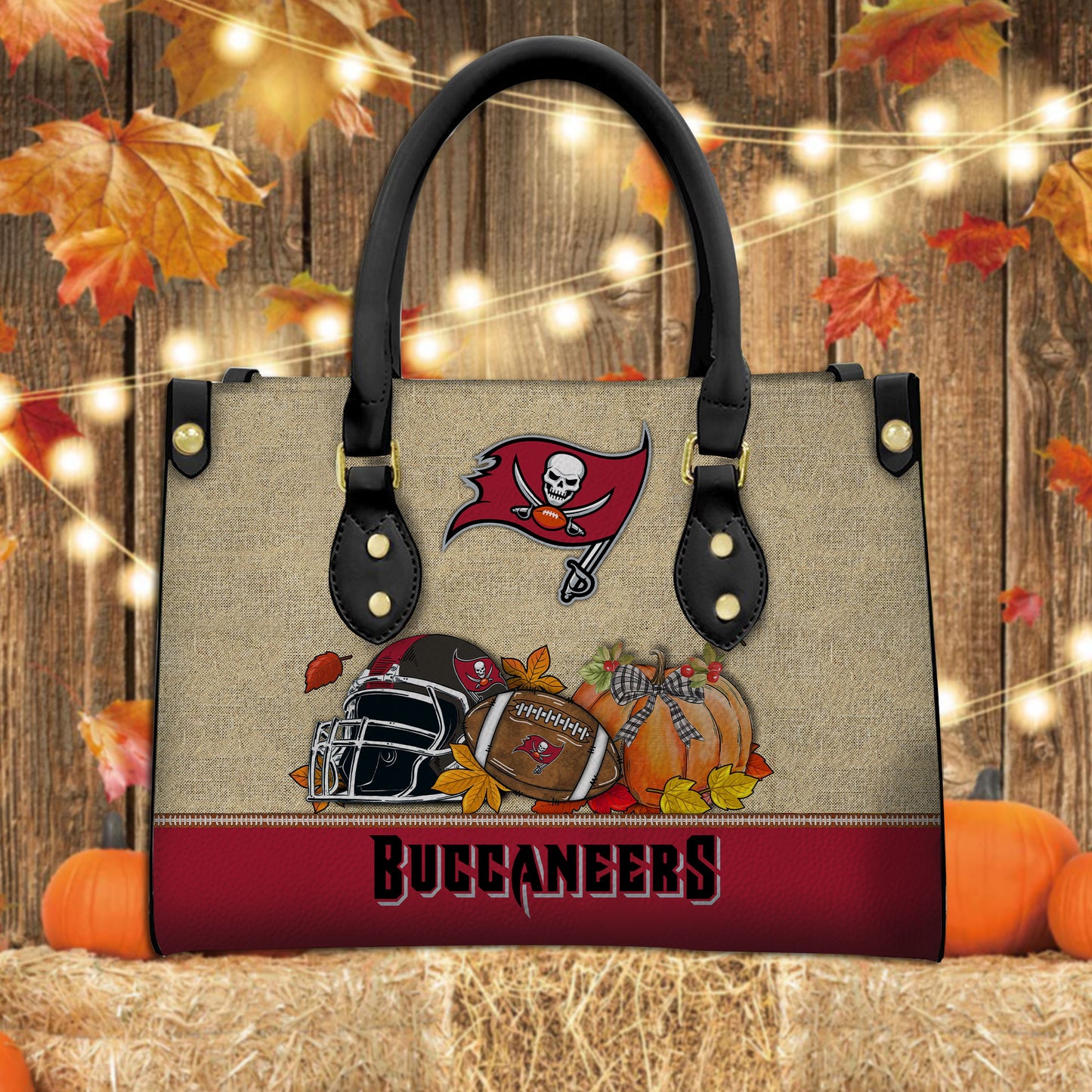 Tampa Bay Buccaneers Personalized Leather Hand Bag AZBTLHB000015