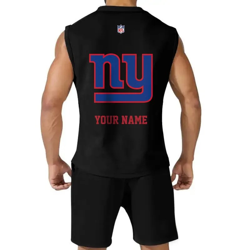 New York Giants Combo Men Jersey Tank Top and Shorts AZICOTATTMS00032