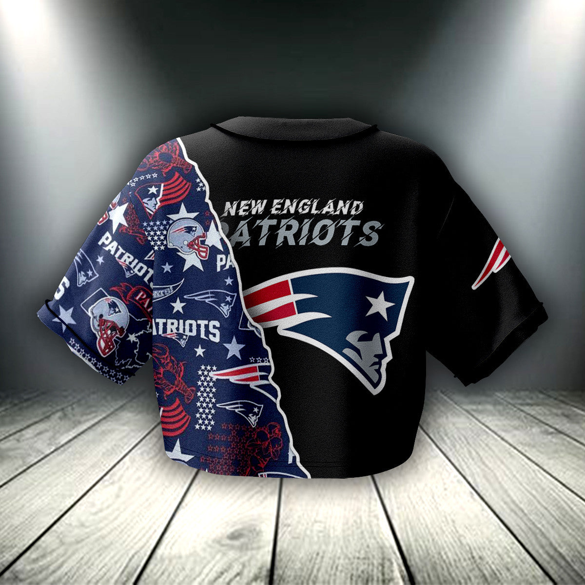 New England Patriots Crop Top Baseball Jersey 67
