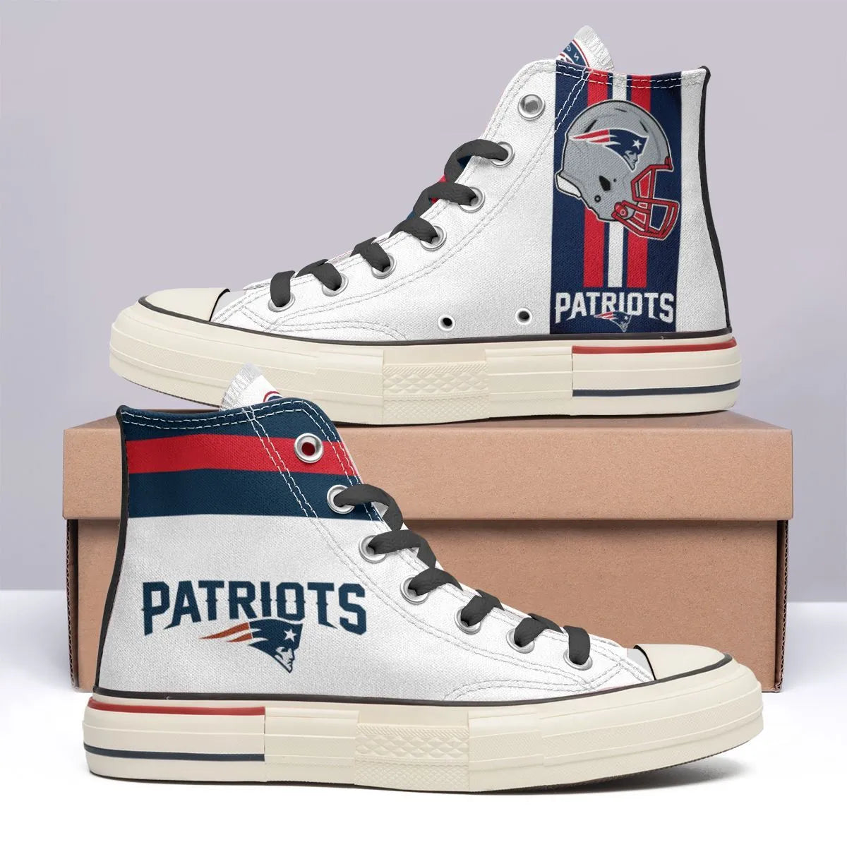 New England Patriots High Top Canvas Shoes 22