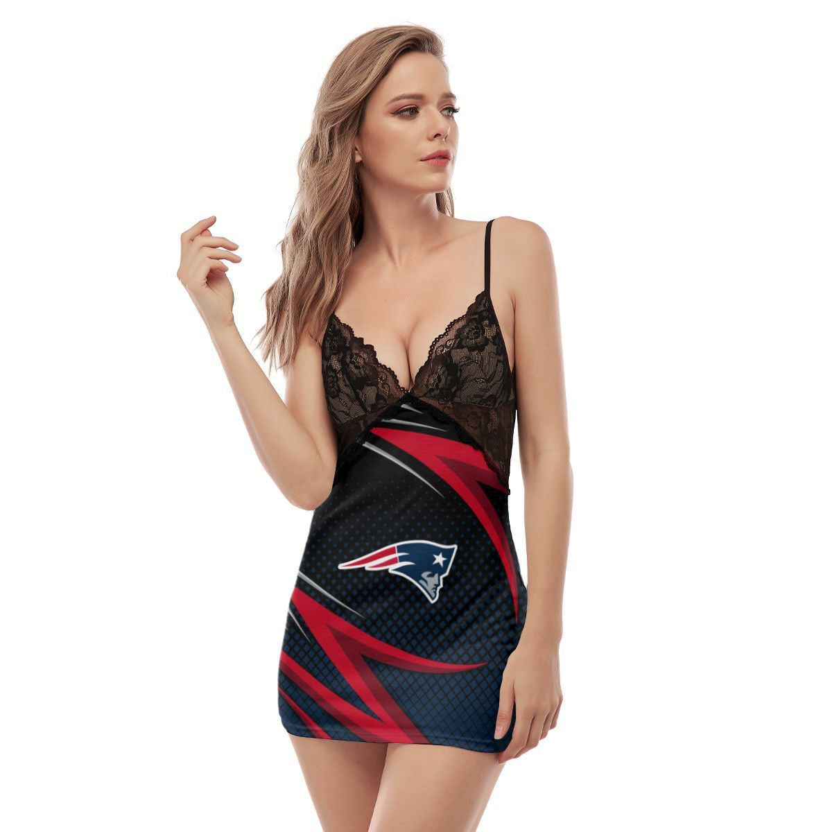 New England Patriots Lace Back Strap Slip Dress 163-2
