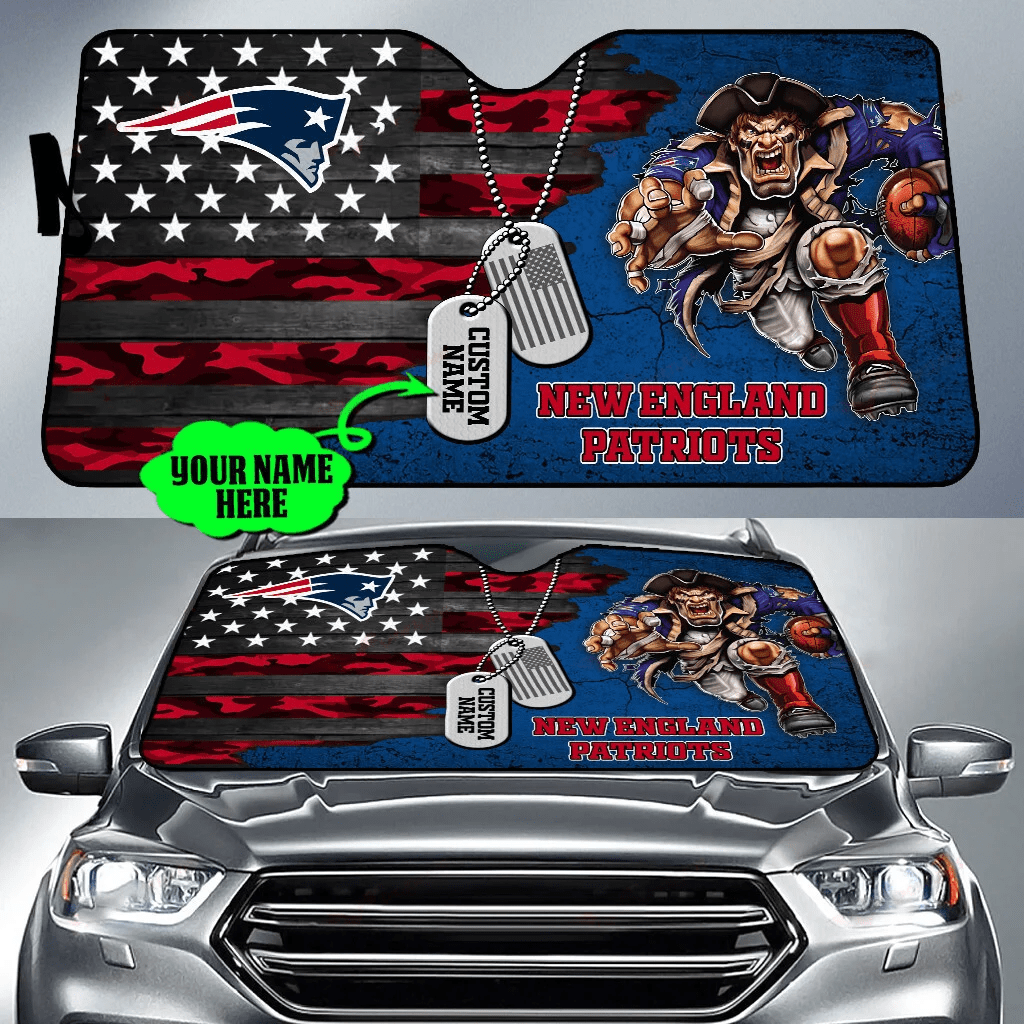 New England Patriots Personalized Auto Sun Shade BG51