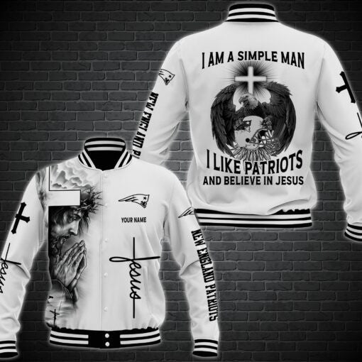 New England Patriots Personalized Baseball Jacket 48