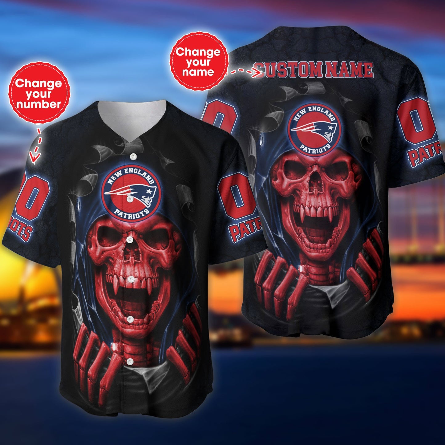 New England Patriots Personalized Baseball Jersey 568