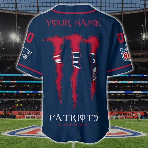 New England Patriots Personalized Baseball Jersey BG180