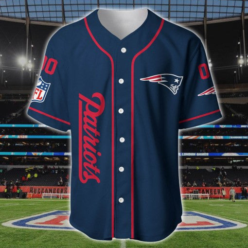 New England Patriots Personalized Baseball Jersey BG180