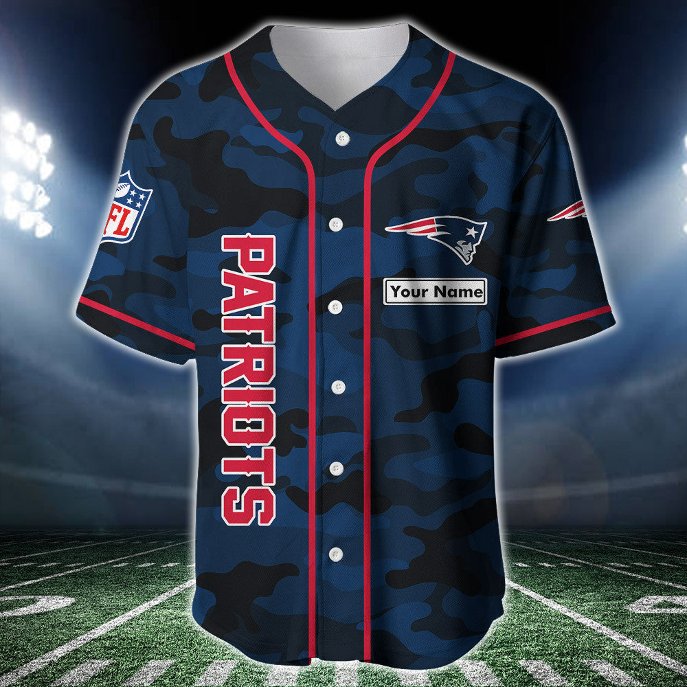 New England Patriots Personalized Baseball Jersey BG204