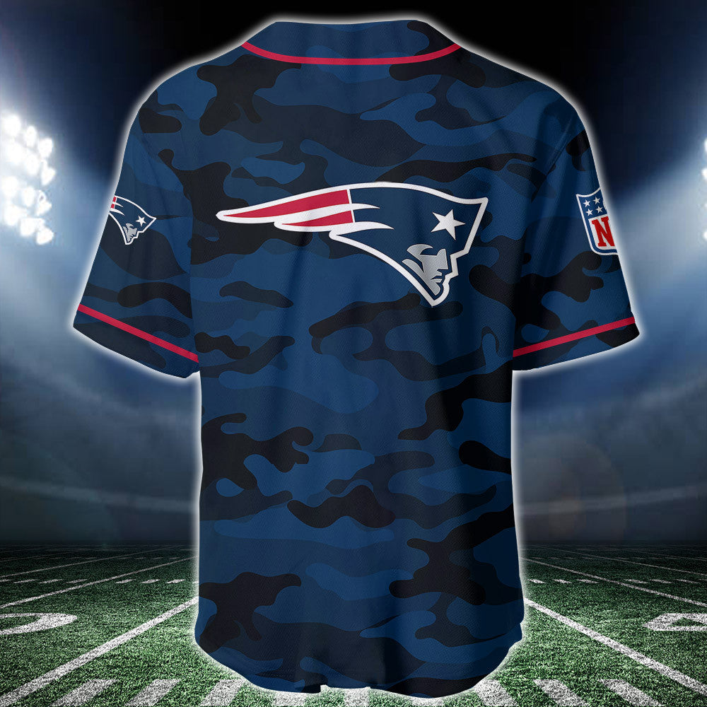 New England Patriots Personalized Baseball Jersey BG204