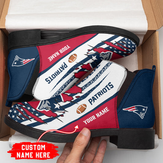 New England Patriots Personalized Comfort & Fashion Short Boots BG21