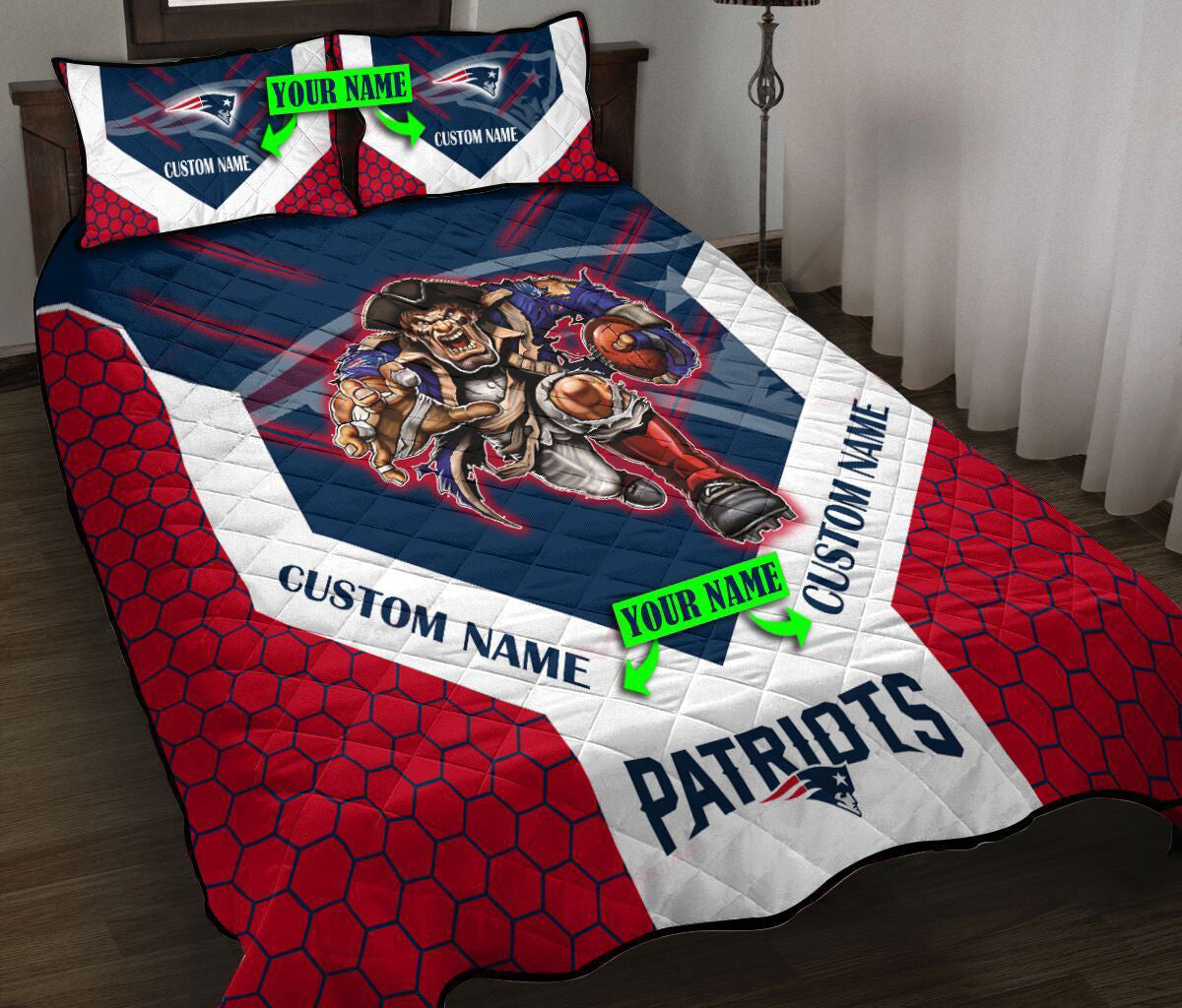 New England Patriots Personalized Quilt Set BG102