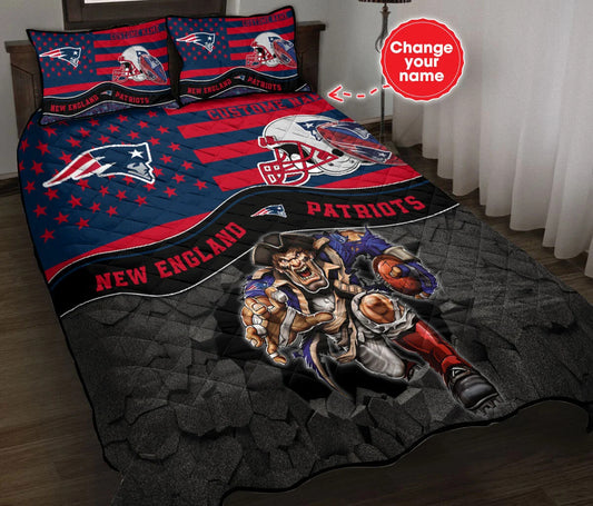 New England Patriots Personalized Quilt Set BG22