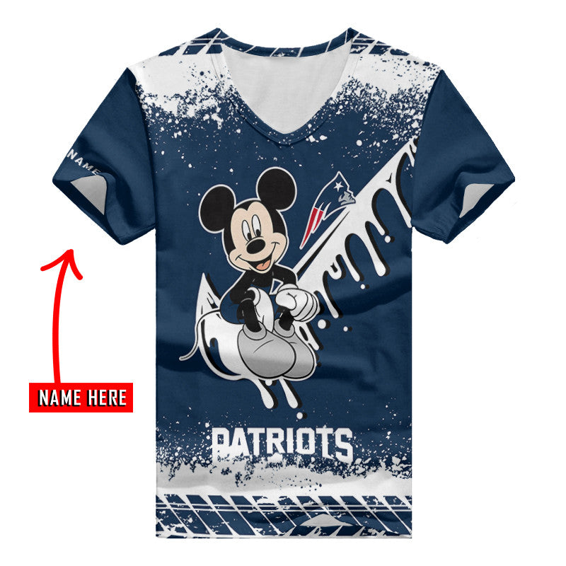 New England Patriots Personalized Summer V-neck Women T-shirt BG345