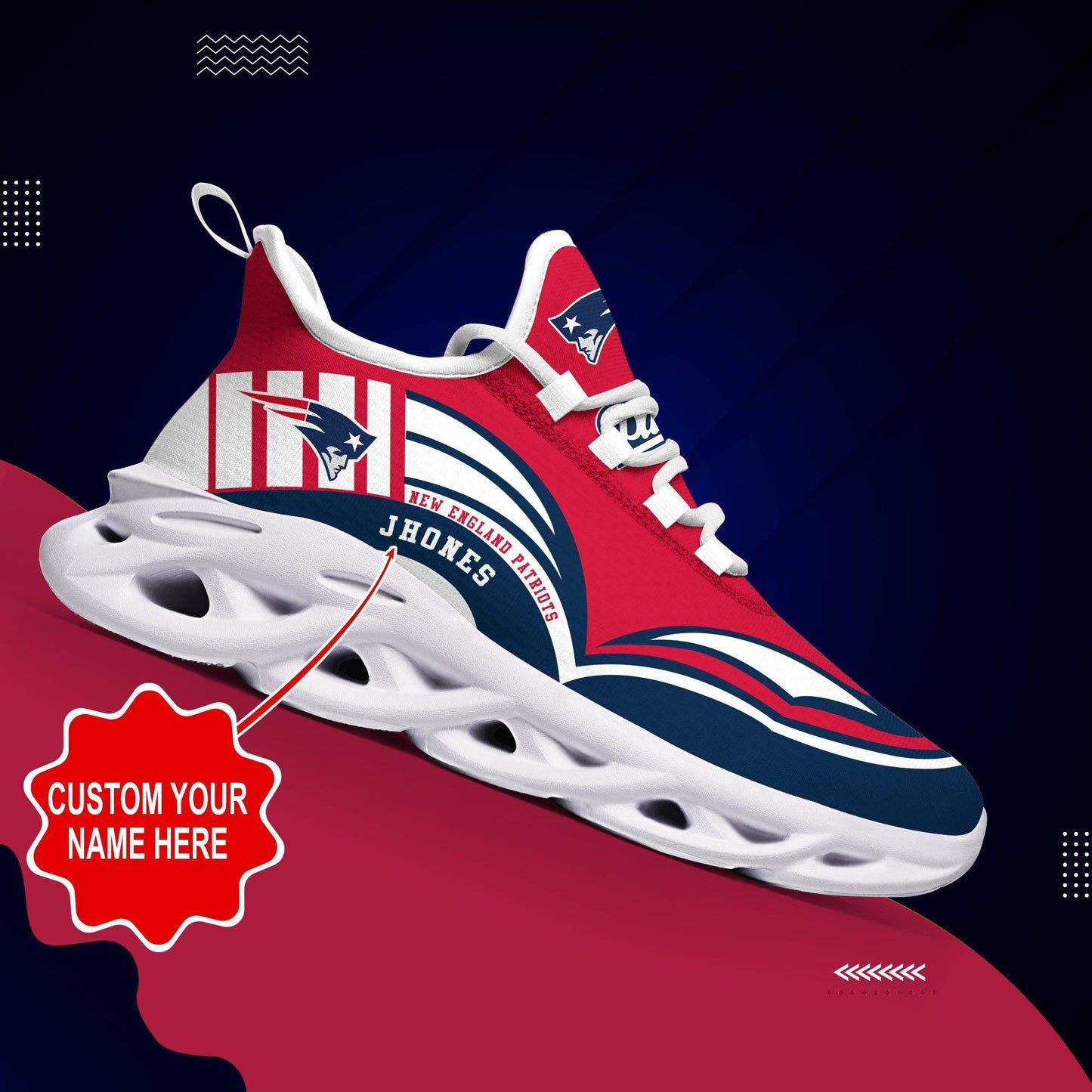 New England Patriots Personalized Yezy Running Sneakers 394