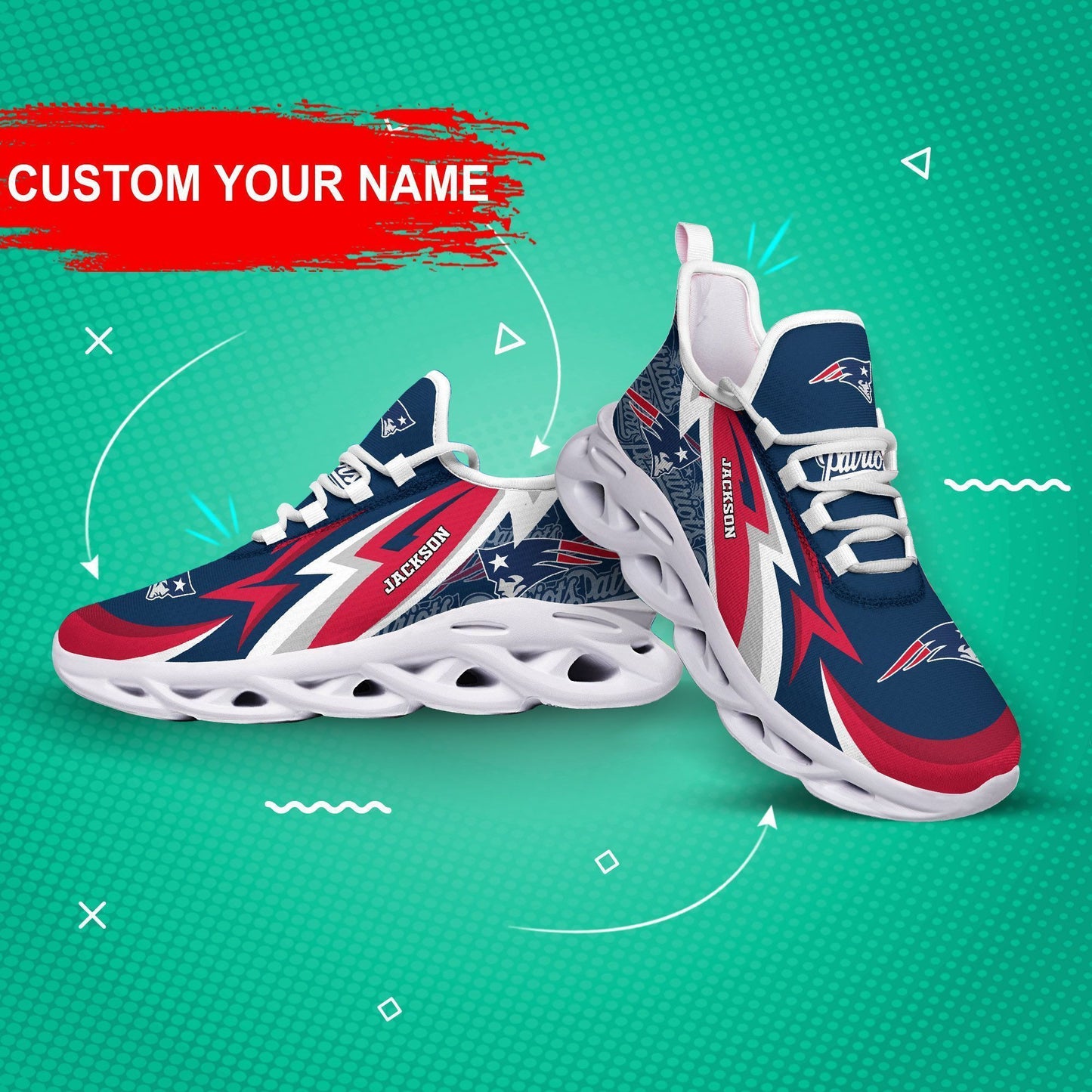 New England Patriots Personalized Yezy Running Sneakers 395