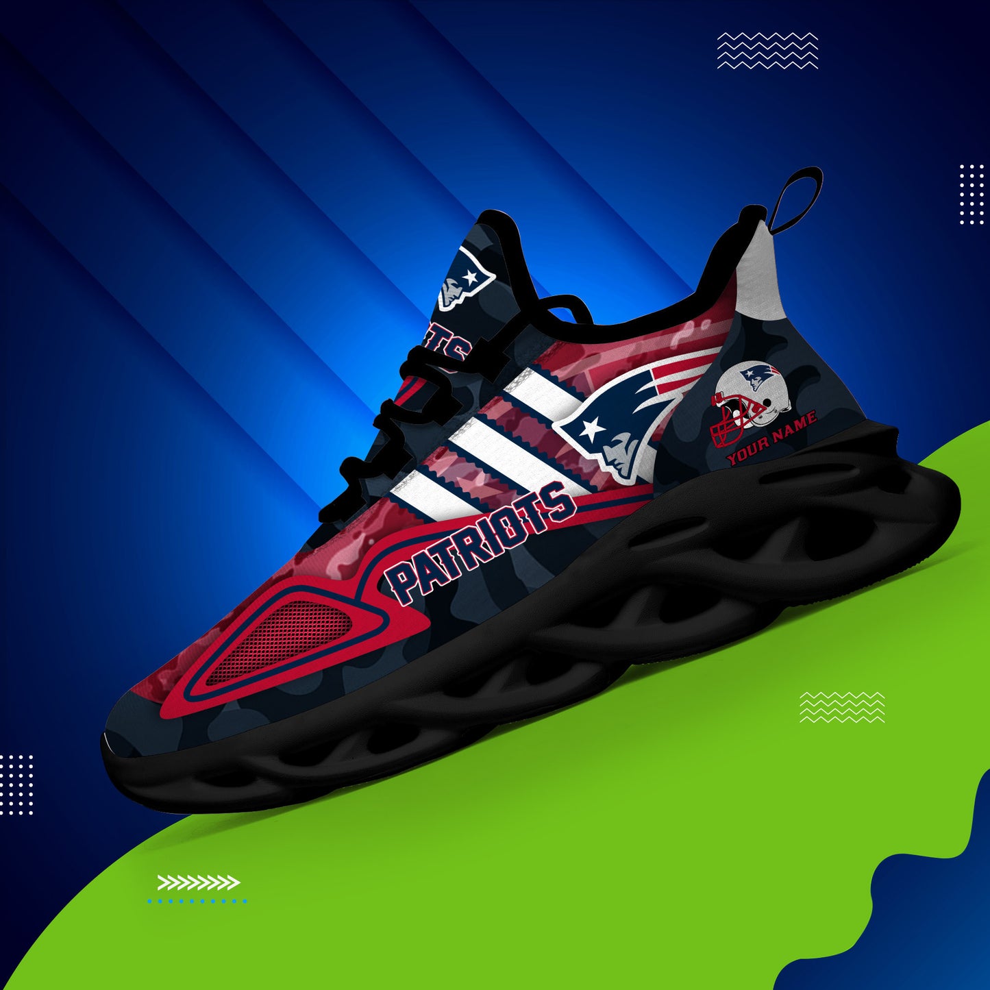 New England Patriots Personalized Yezy Running Sneakers BB250