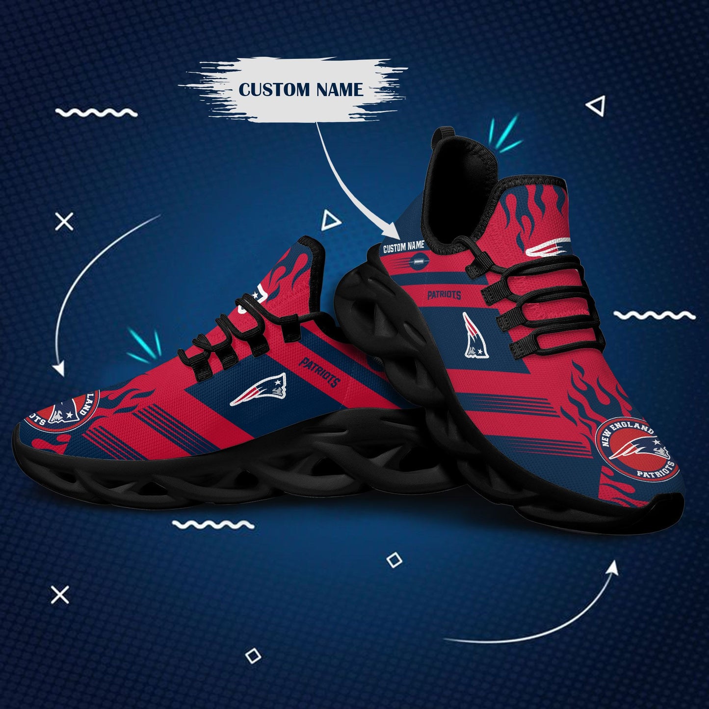 New England Patriots Personalized Yezy Running Sneakers BB578