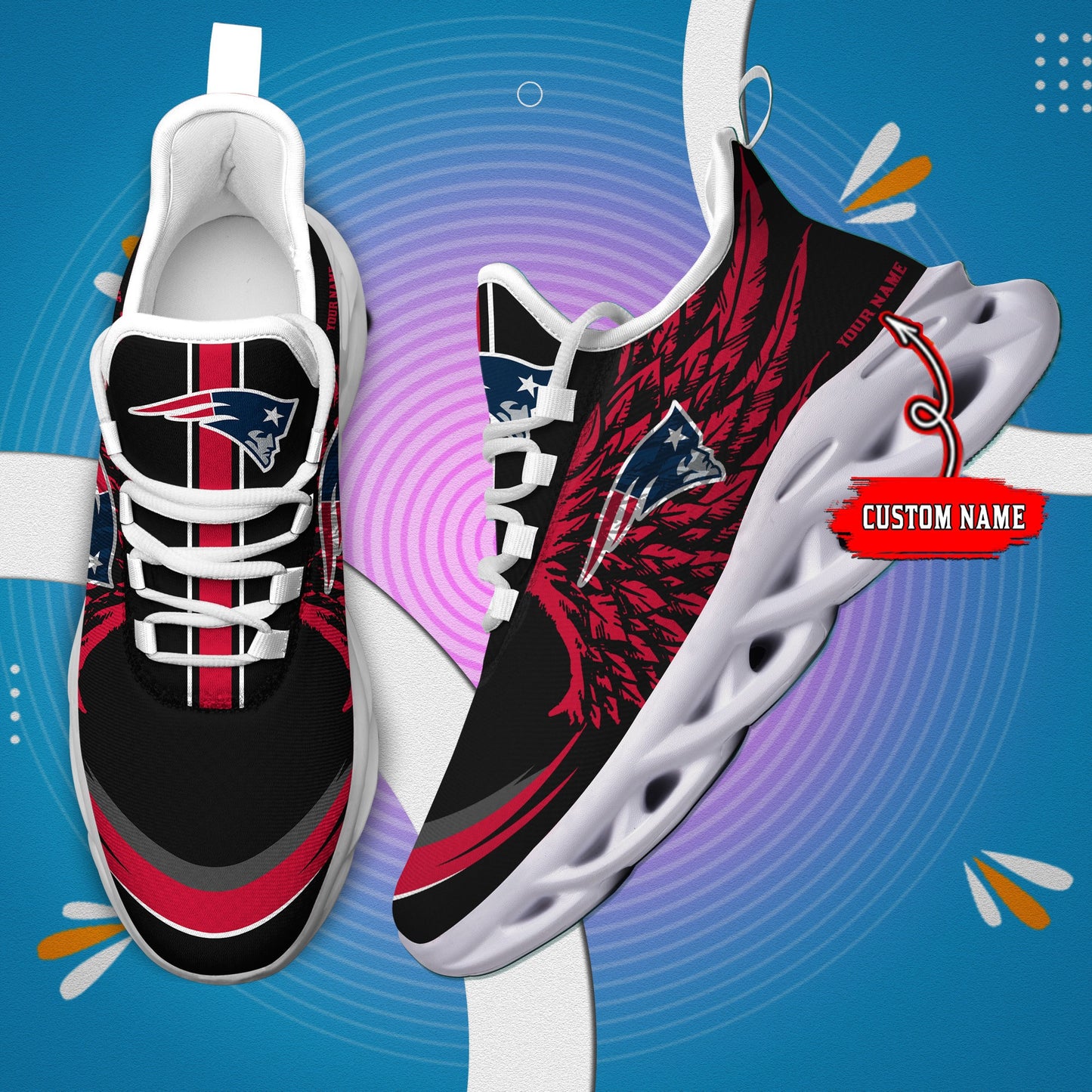 New England Patriots Personalized Yezy Running Sneakers BB672