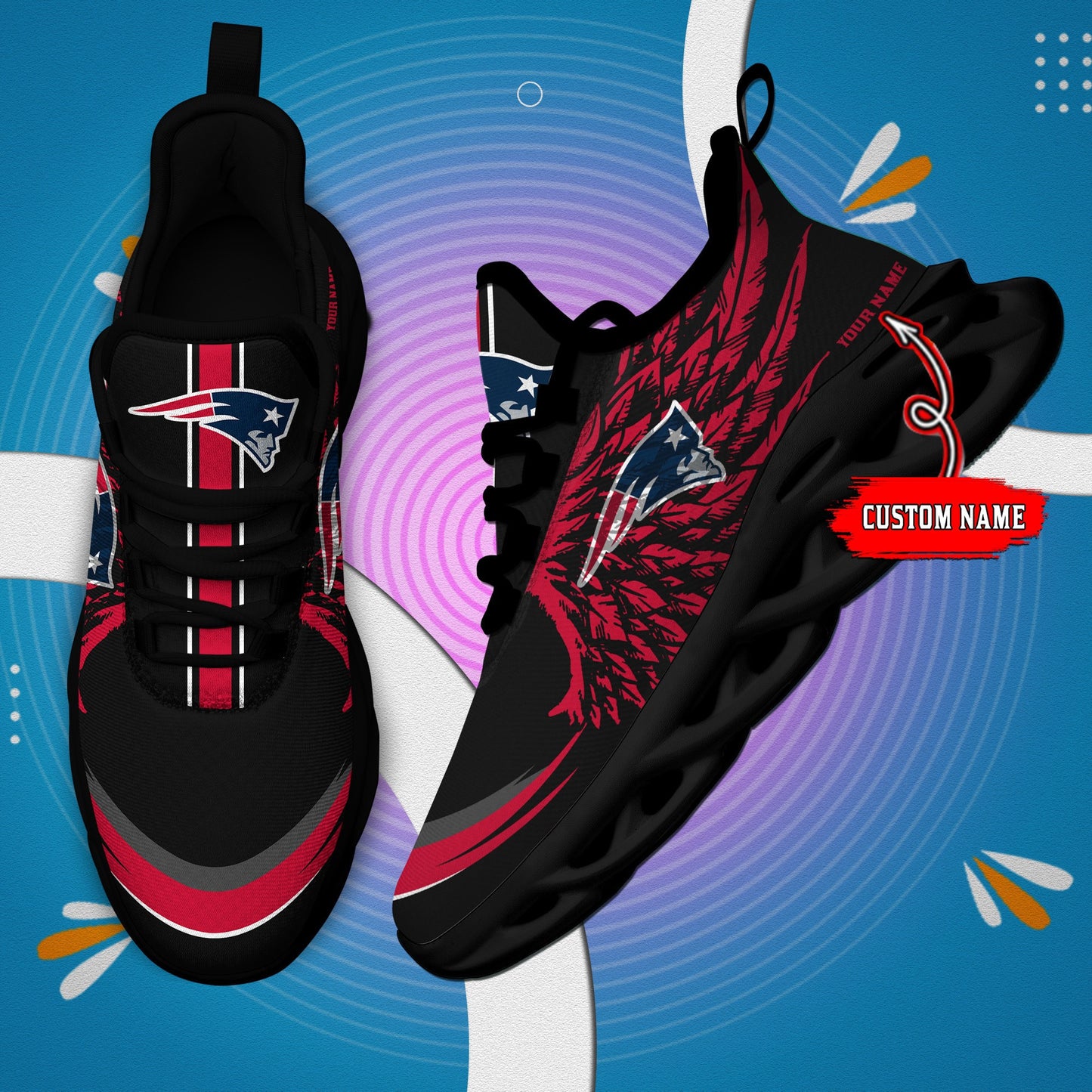 New England Patriots Personalized Yezy Running Sneakers BB672