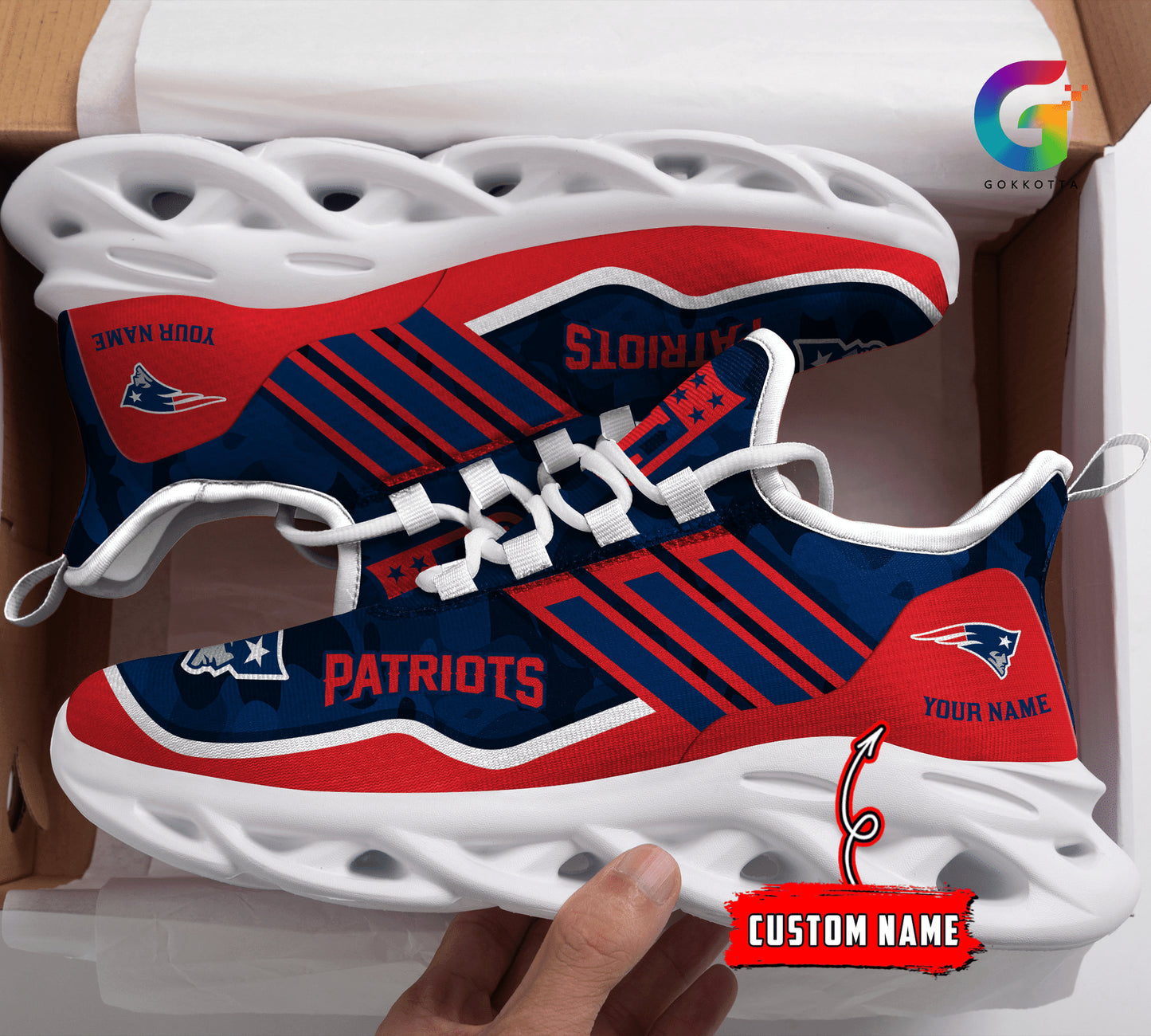 New England Patriots Personalized Yezy Running Sneakers BG312
