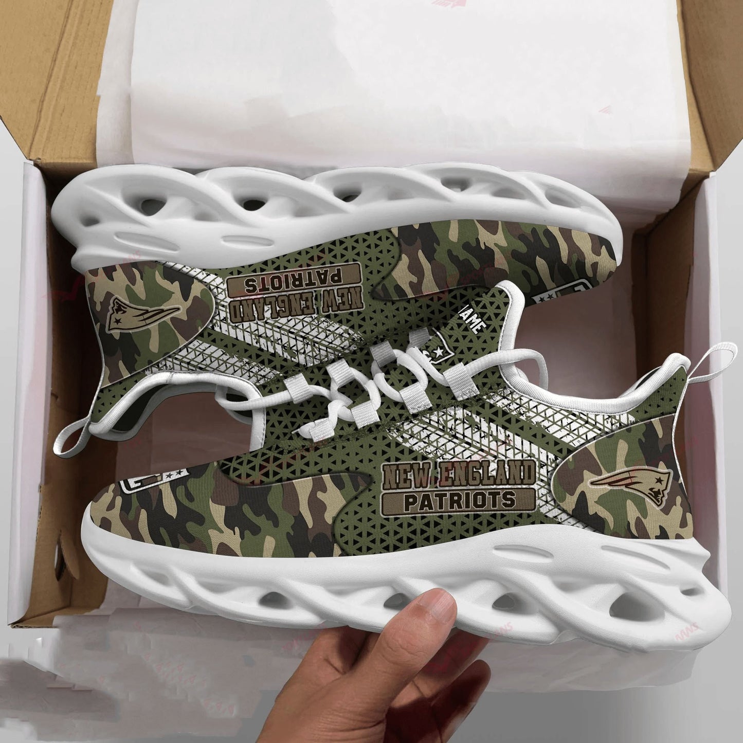 New England Patriots Personalized Yezy Running Sneakers SPD611