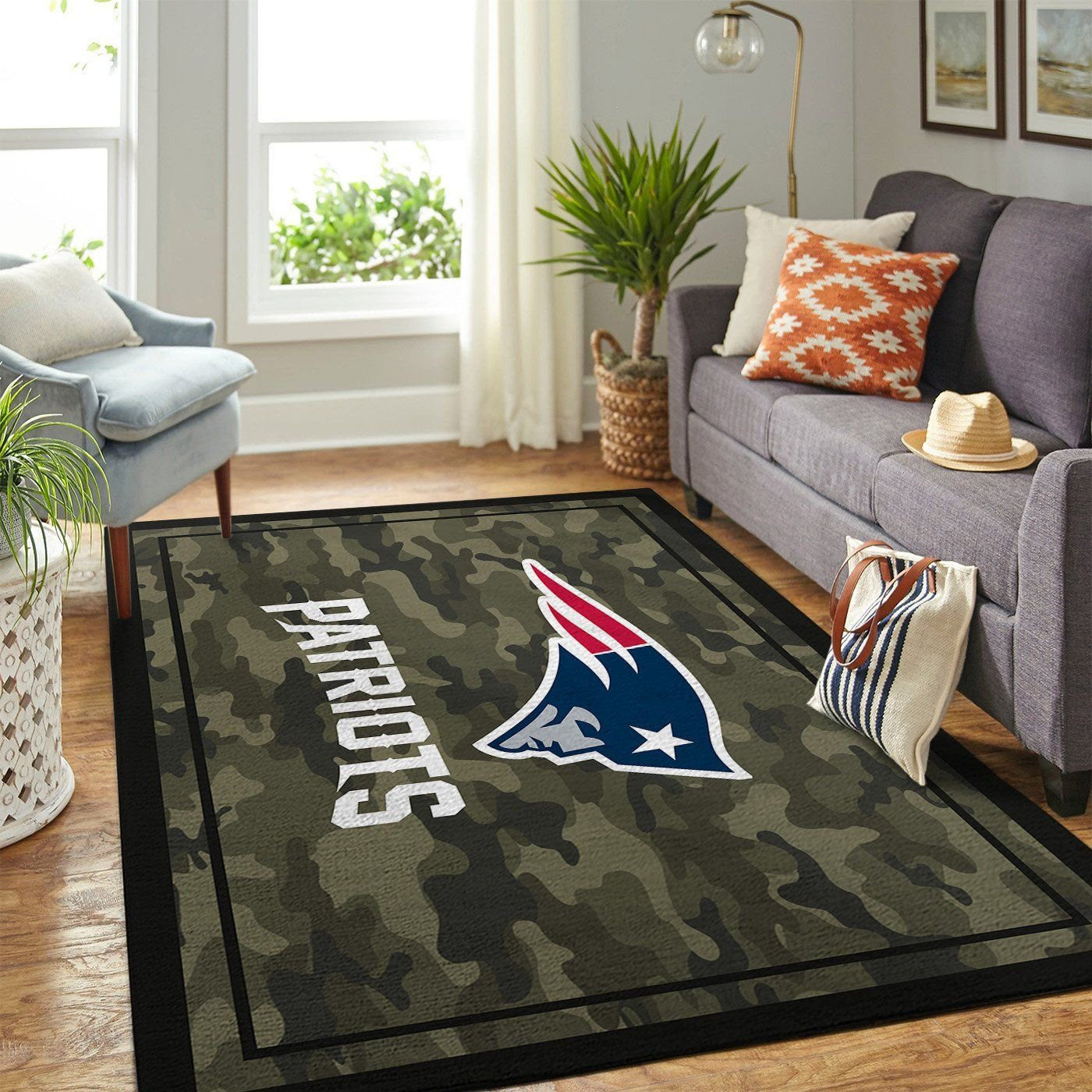New England Patriots Rectangle Rug 85