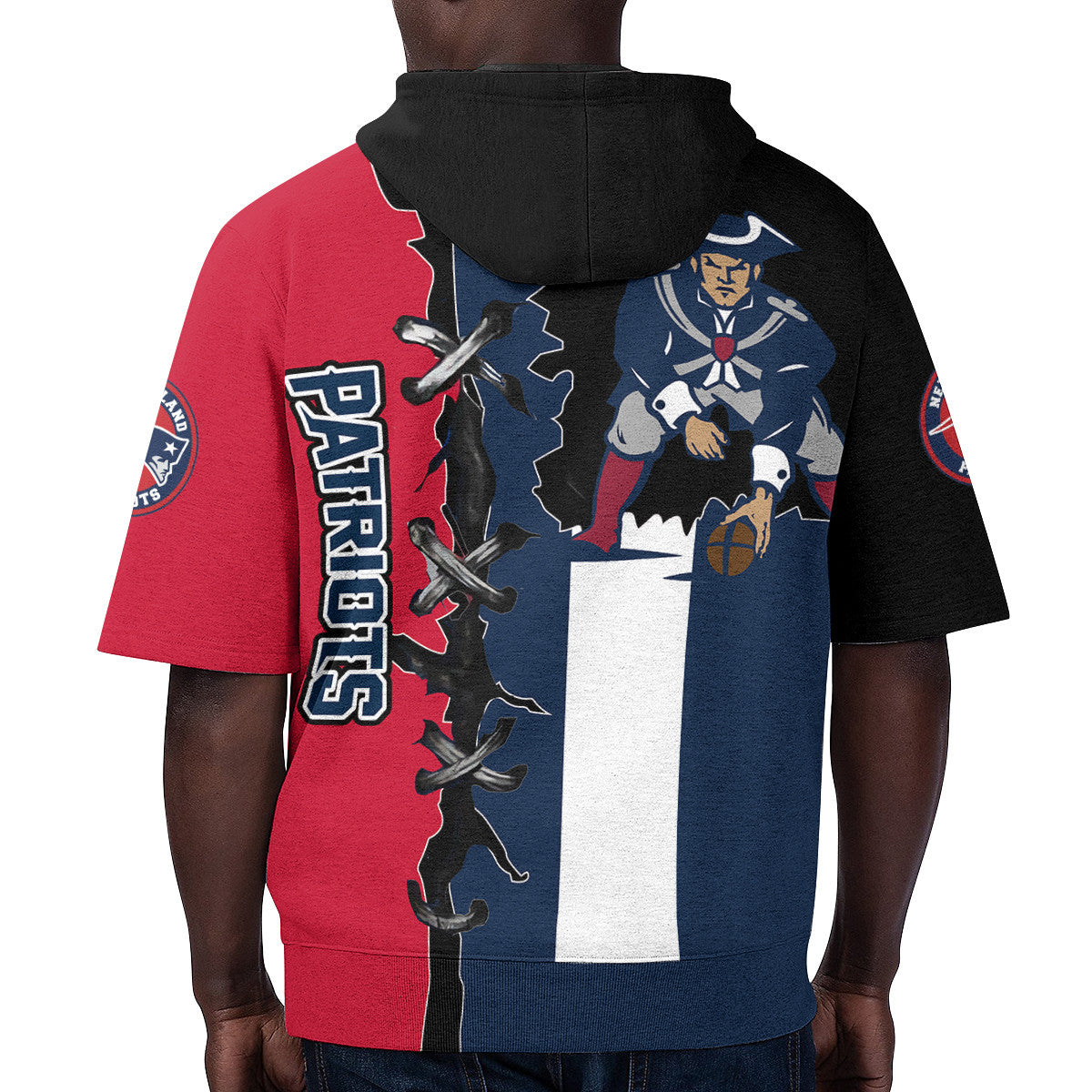 New England Patriots Short Sleeve Hoodie BG76