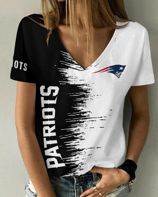 New England Patriots Summer V-neck Women T-shirt BG08