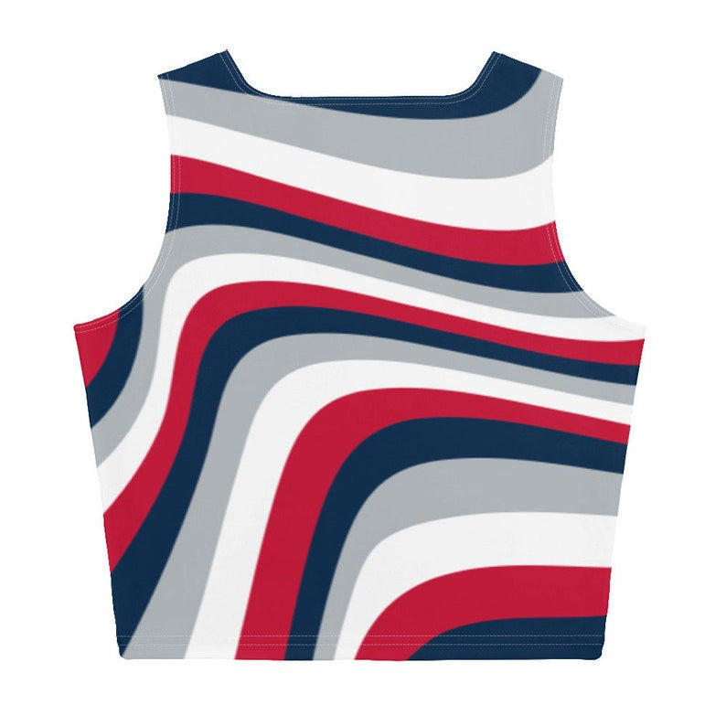 New England Patriots Swirl Print Crop Top