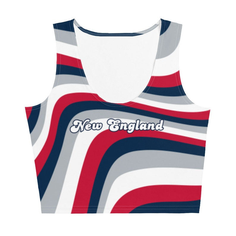 New England Patriots Swirl Print Crop Top