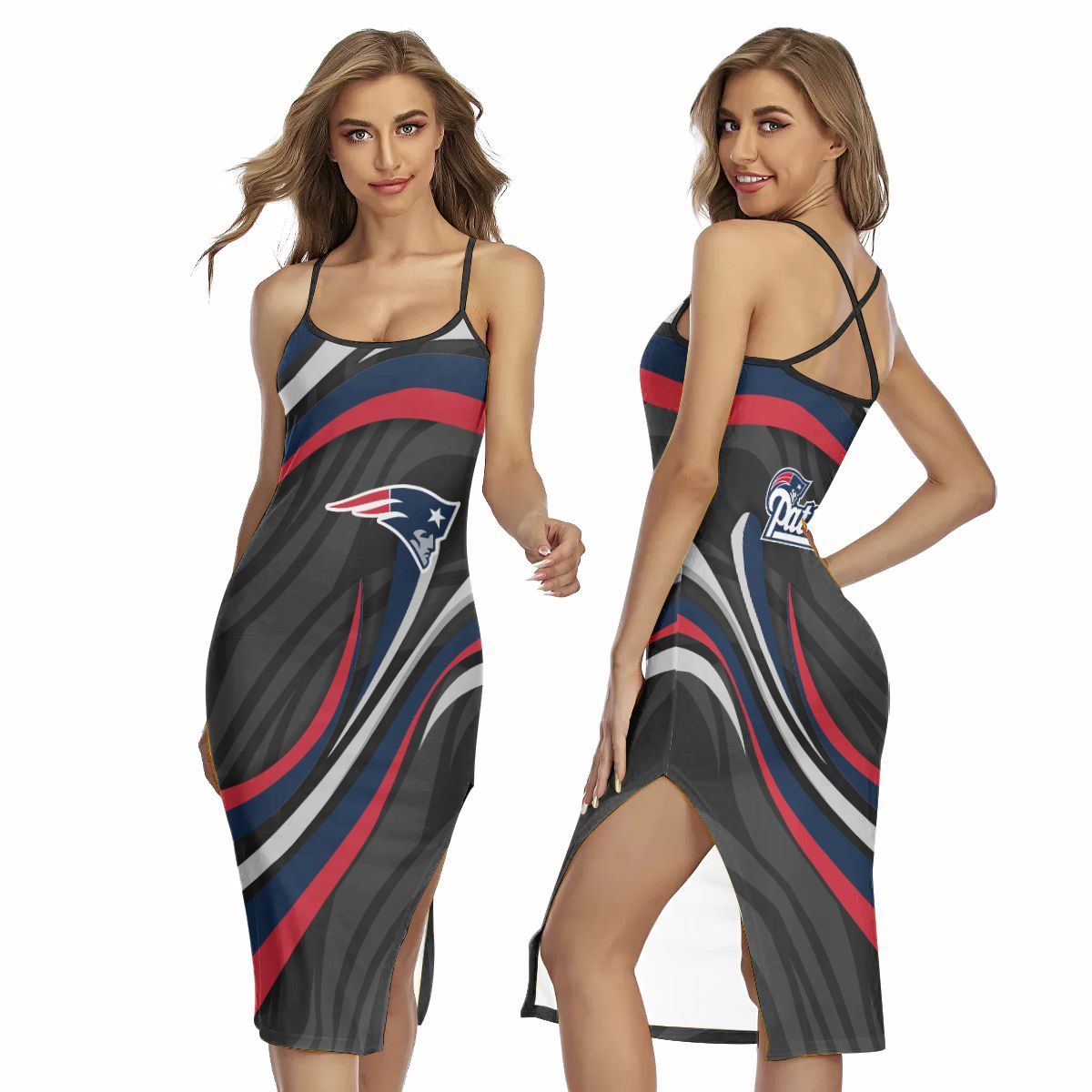 New England Patriots Women’s Back Cross Cami Dress 31