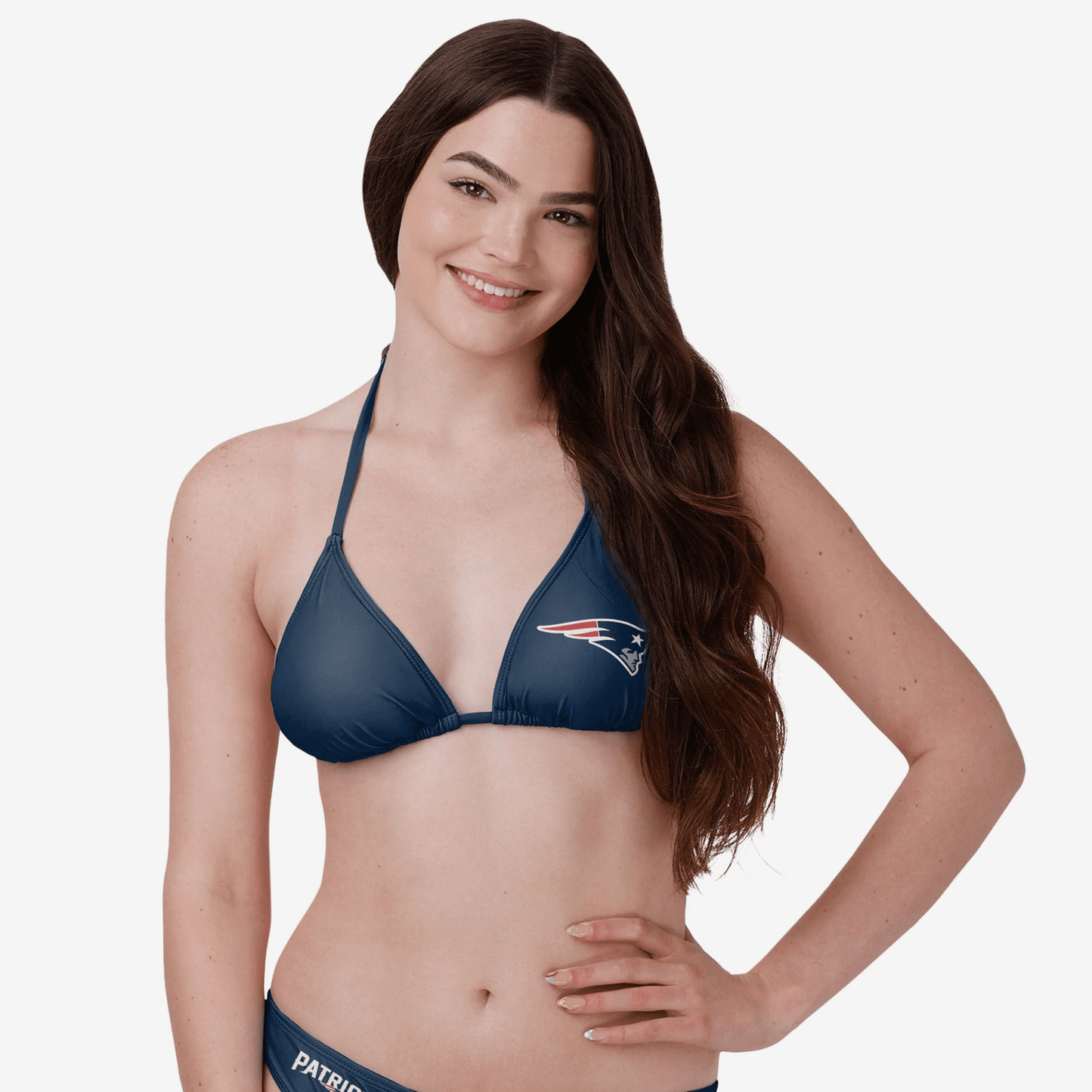 New England Patriots Womens Solid Logo Bikini