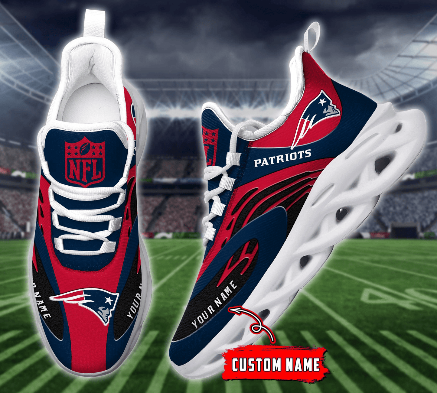 New England Patriots Yezy Running Sneakers 868